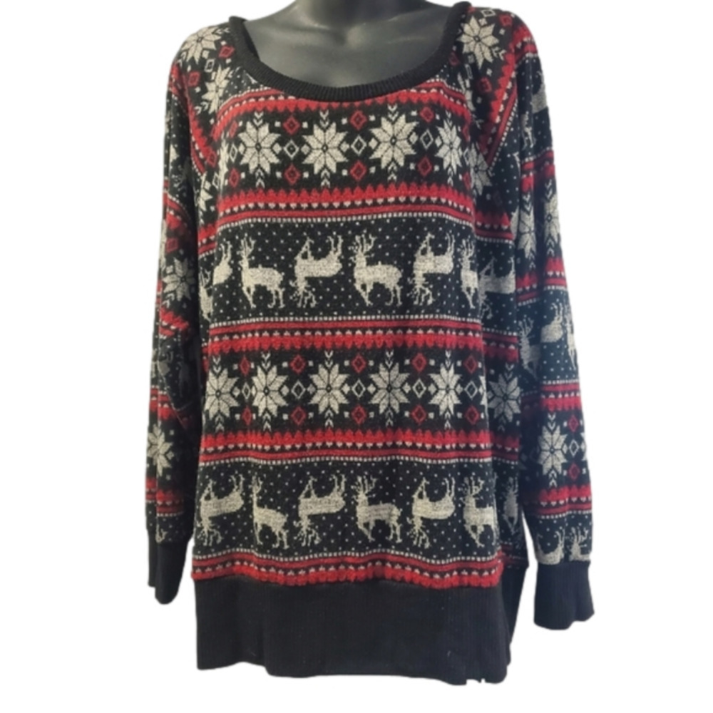 Winter Fair isle Holiday Pattern Sweater XL